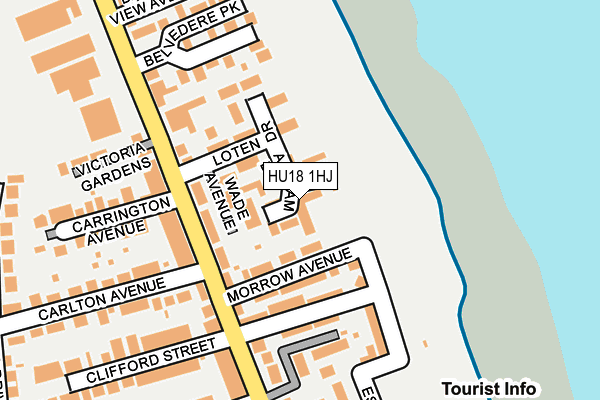 HU18 1HJ map - OS OpenMap – Local (Ordnance Survey)