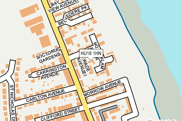 HU18 1HN map - OS OpenMap – Local (Ordnance Survey)