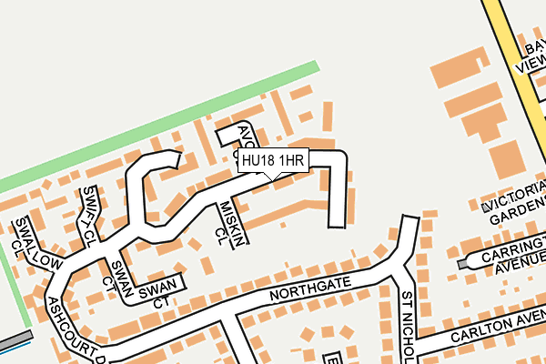 HU18 1HR map - OS OpenMap – Local (Ordnance Survey)