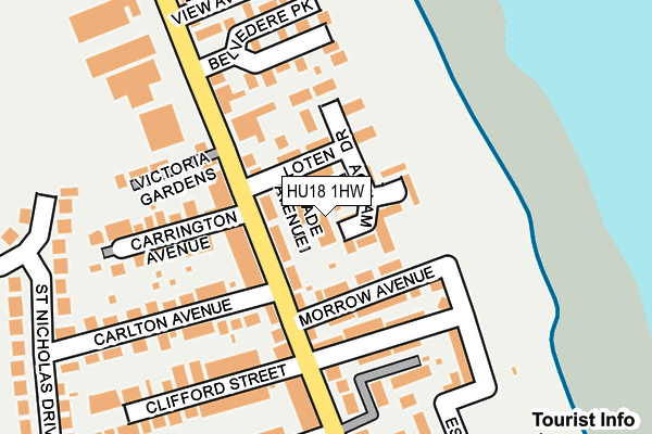HU18 1HW map - OS OpenMap – Local (Ordnance Survey)