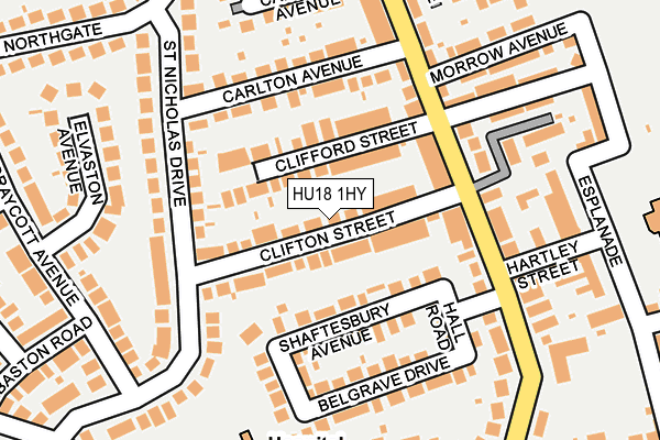 HU18 1HY map - OS OpenMap – Local (Ordnance Survey)