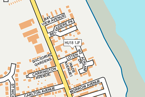 HU18 1JF map - OS OpenMap – Local (Ordnance Survey)