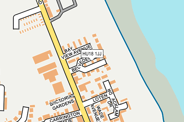 HU18 1JJ map - OS OpenMap – Local (Ordnance Survey)