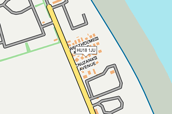 HU18 1JU map - OS OpenMap – Local (Ordnance Survey)