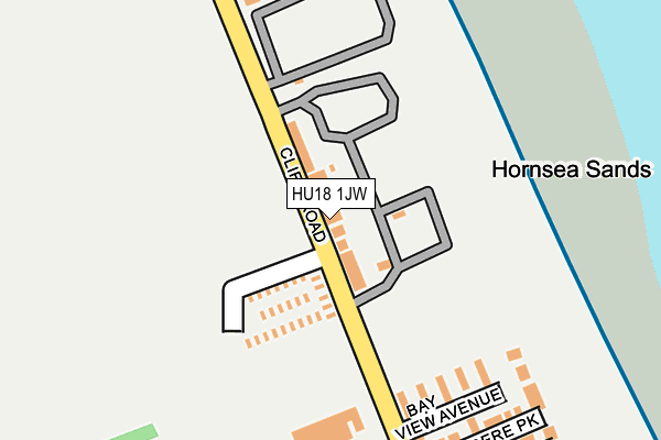 HU18 1JW map - OS OpenMap – Local (Ordnance Survey)