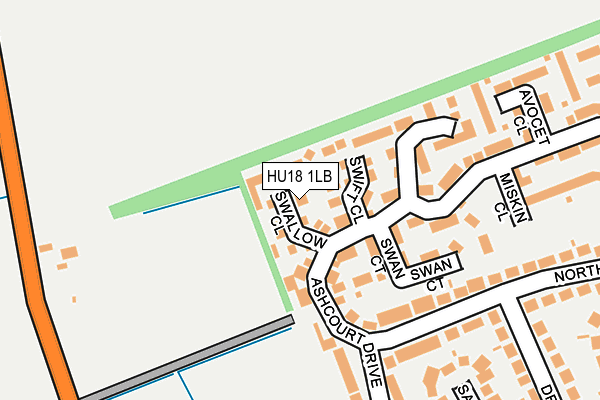 HU18 1LB map - OS OpenMap – Local (Ordnance Survey)
