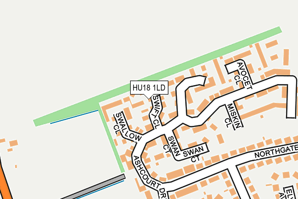 HU18 1LD map - OS OpenMap – Local (Ordnance Survey)