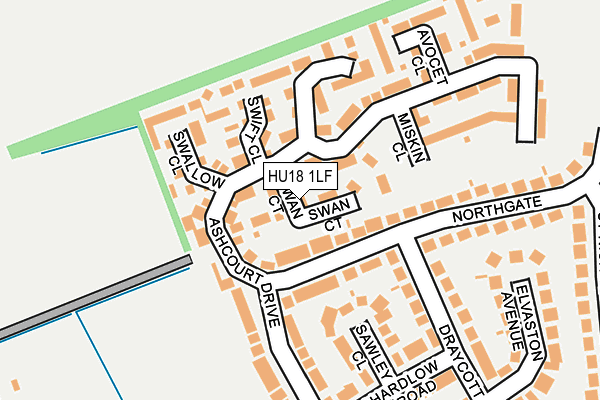 HU18 1LF map - OS OpenMap – Local (Ordnance Survey)