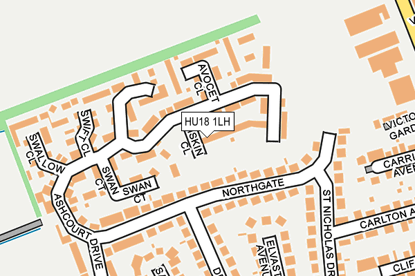 HU18 1LH map - OS OpenMap – Local (Ordnance Survey)