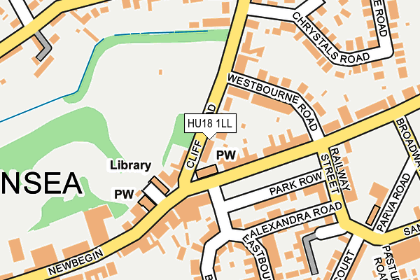 HU18 1LL map - OS OpenMap – Local (Ordnance Survey)