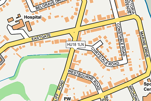 HU18 1LN map - OS OpenMap – Local (Ordnance Survey)
