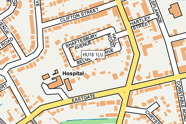 HU18 1LU map - OS OpenMap – Local (Ordnance Survey)