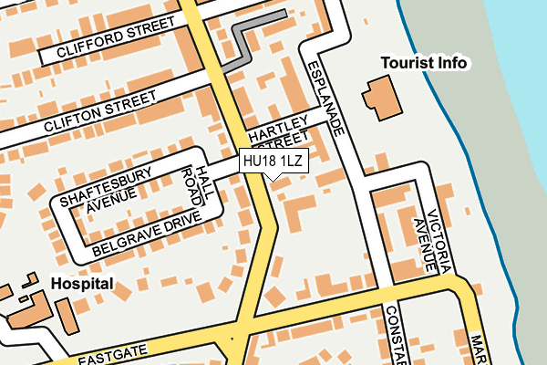 HU18 1LZ map - OS OpenMap – Local (Ordnance Survey)