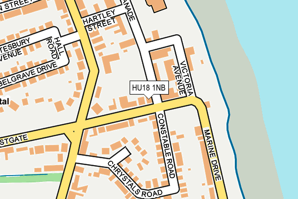 HU18 1NB map - OS OpenMap – Local (Ordnance Survey)