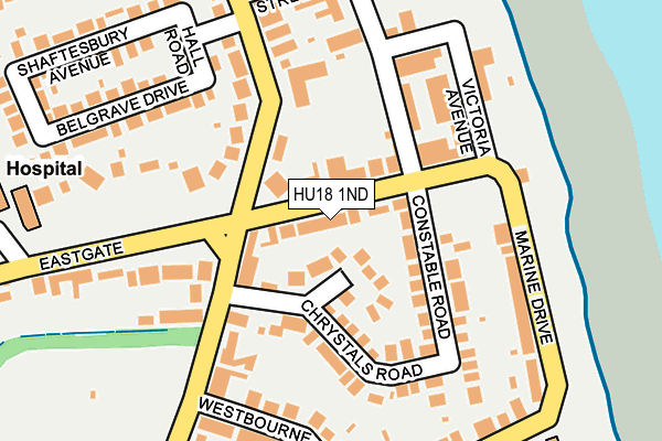 HU18 1ND map - OS OpenMap – Local (Ordnance Survey)