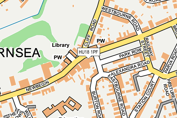 HU18 1PF map - OS OpenMap – Local (Ordnance Survey)