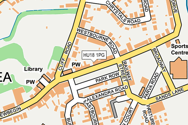 HU18 1PG map - OS OpenMap – Local (Ordnance Survey)
