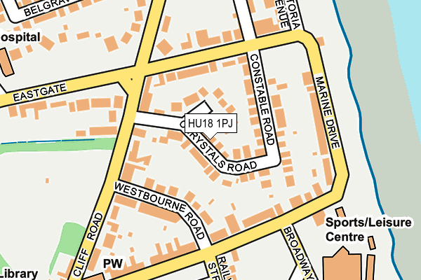 HU18 1PJ map - OS OpenMap – Local (Ordnance Survey)