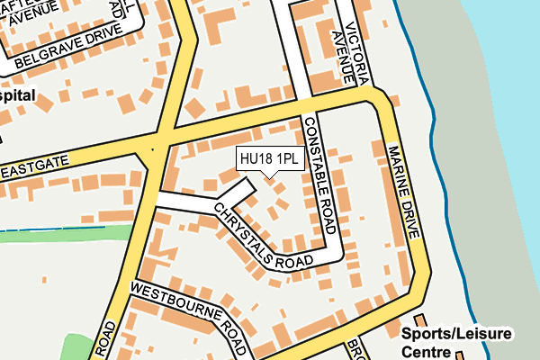 HU18 1PL map - OS OpenMap – Local (Ordnance Survey)