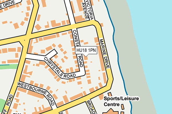 HU18 1PN map - OS OpenMap – Local (Ordnance Survey)