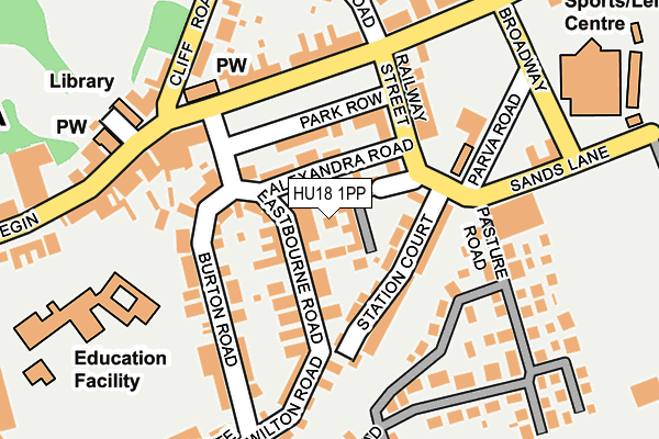 HU18 1PP map - OS OpenMap – Local (Ordnance Survey)