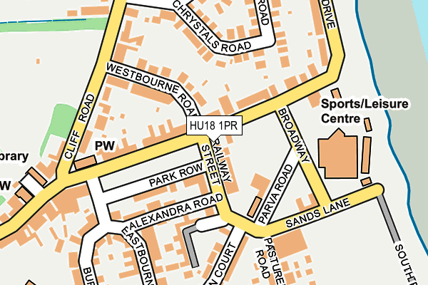 HU18 1PR map - OS OpenMap – Local (Ordnance Survey)