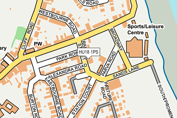 HU18 1PS map - OS OpenMap – Local (Ordnance Survey)