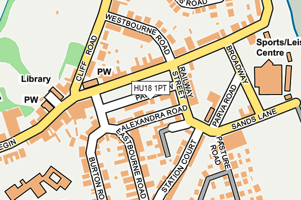 HU18 1PT map - OS OpenMap – Local (Ordnance Survey)