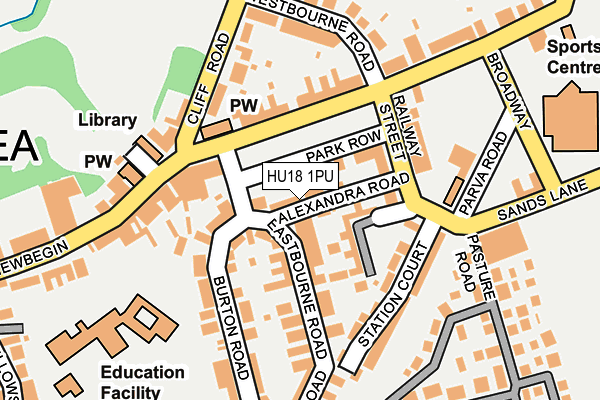HU18 1PU map - OS OpenMap – Local (Ordnance Survey)
