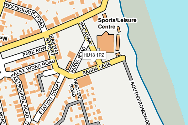 HU18 1PZ map - OS OpenMap – Local (Ordnance Survey)