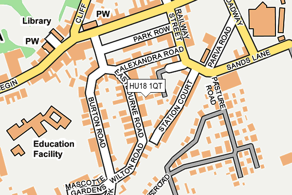 HU18 1QT map - OS OpenMap – Local (Ordnance Survey)