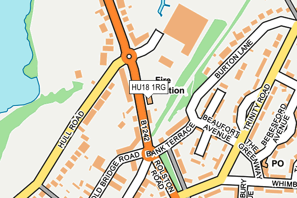 HU18 1RG map - OS OpenMap – Local (Ordnance Survey)