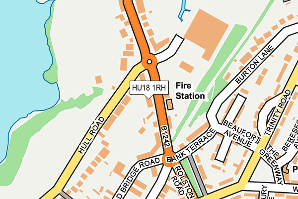 HU18 1RH map - OS OpenMap – Local (Ordnance Survey)