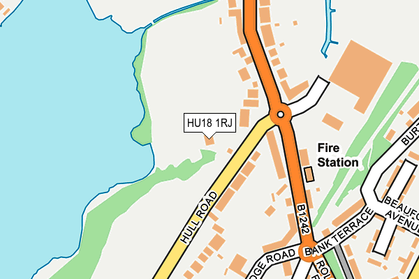 HU18 1RJ map - OS OpenMap – Local (Ordnance Survey)