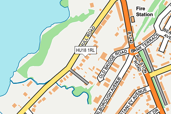 HU18 1RL map - OS OpenMap – Local (Ordnance Survey)