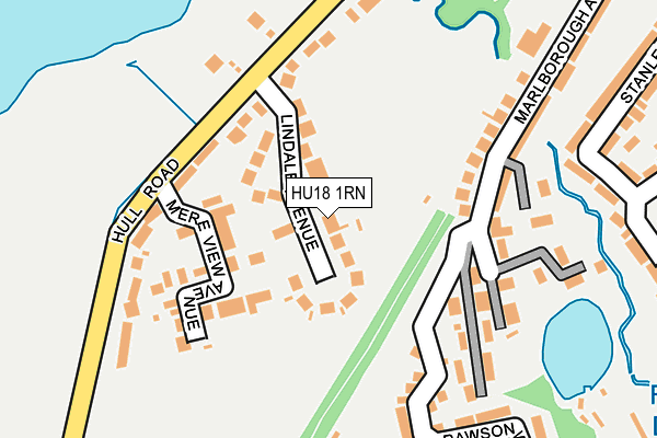 HU18 1RN map - OS OpenMap – Local (Ordnance Survey)