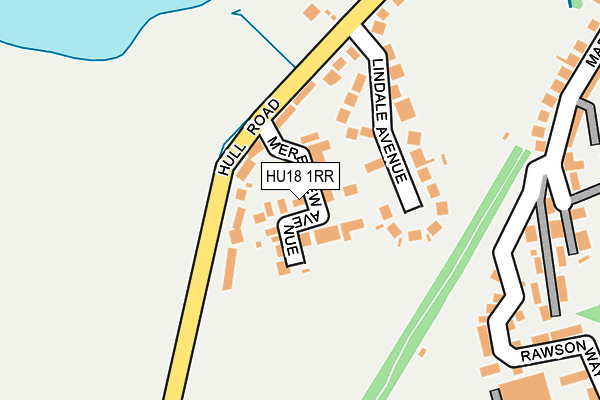 HU18 1RR map - OS OpenMap – Local (Ordnance Survey)