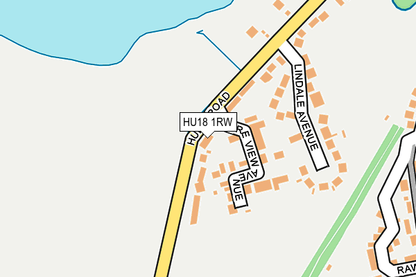 HU18 1RW map - OS OpenMap – Local (Ordnance Survey)