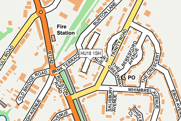 HU18 1SH map - OS OpenMap – Local (Ordnance Survey)