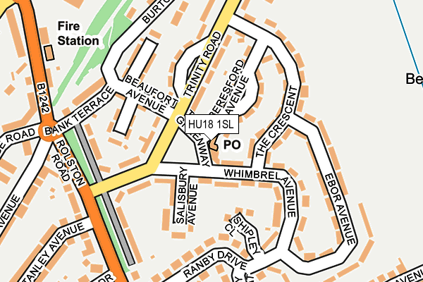 HU18 1SL map - OS OpenMap – Local (Ordnance Survey)
