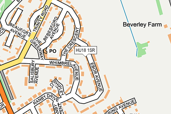 HU18 1SR map - OS OpenMap – Local (Ordnance Survey)
