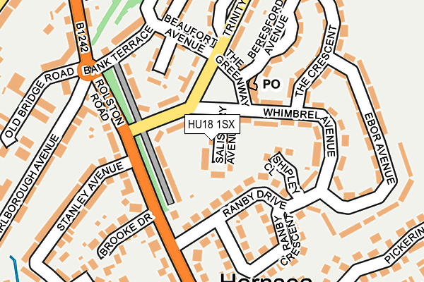 HU18 1SX map - OS OpenMap – Local (Ordnance Survey)