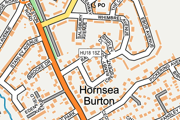 HU18 1SZ map - OS OpenMap – Local (Ordnance Survey)