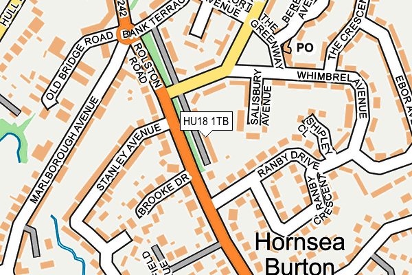 HU18 1TB map - OS OpenMap – Local (Ordnance Survey)