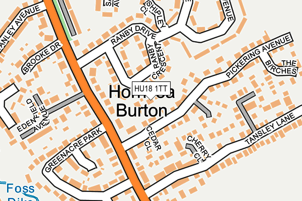 HU18 1TT map - OS OpenMap – Local (Ordnance Survey)