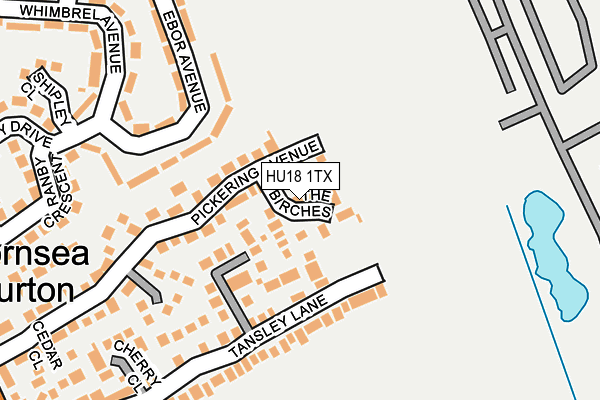 HU18 1TX map - OS OpenMap – Local (Ordnance Survey)