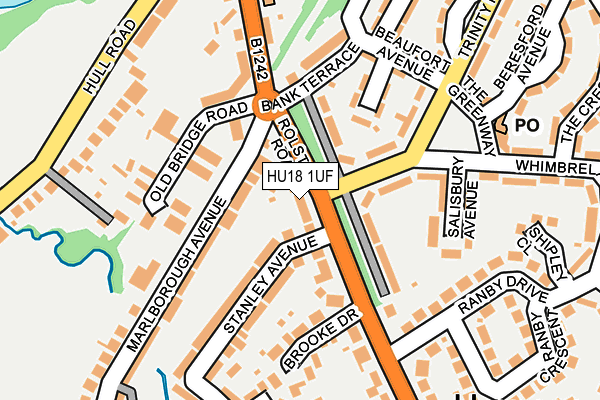HU18 1UF map - OS OpenMap – Local (Ordnance Survey)