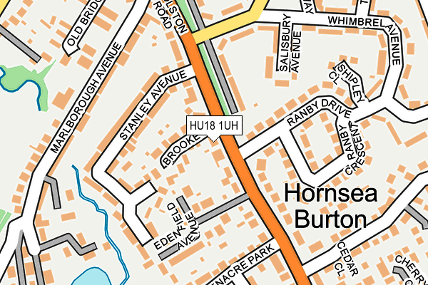 HU18 1UH map - OS OpenMap – Local (Ordnance Survey)