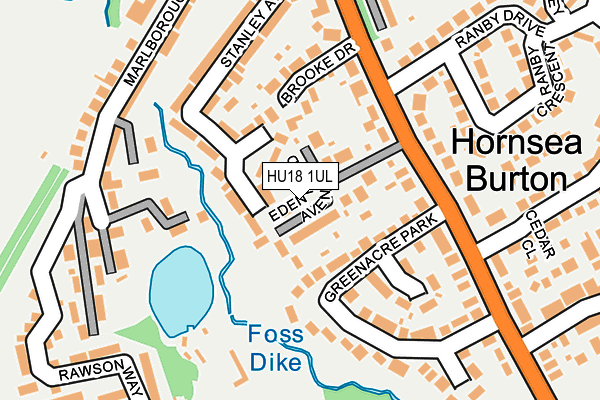 HU18 1UL map - OS OpenMap – Local (Ordnance Survey)