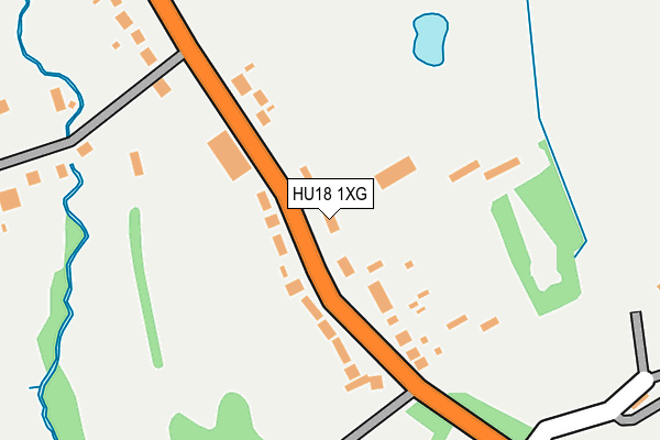 HU18 1XG map - OS OpenMap – Local (Ordnance Survey)
